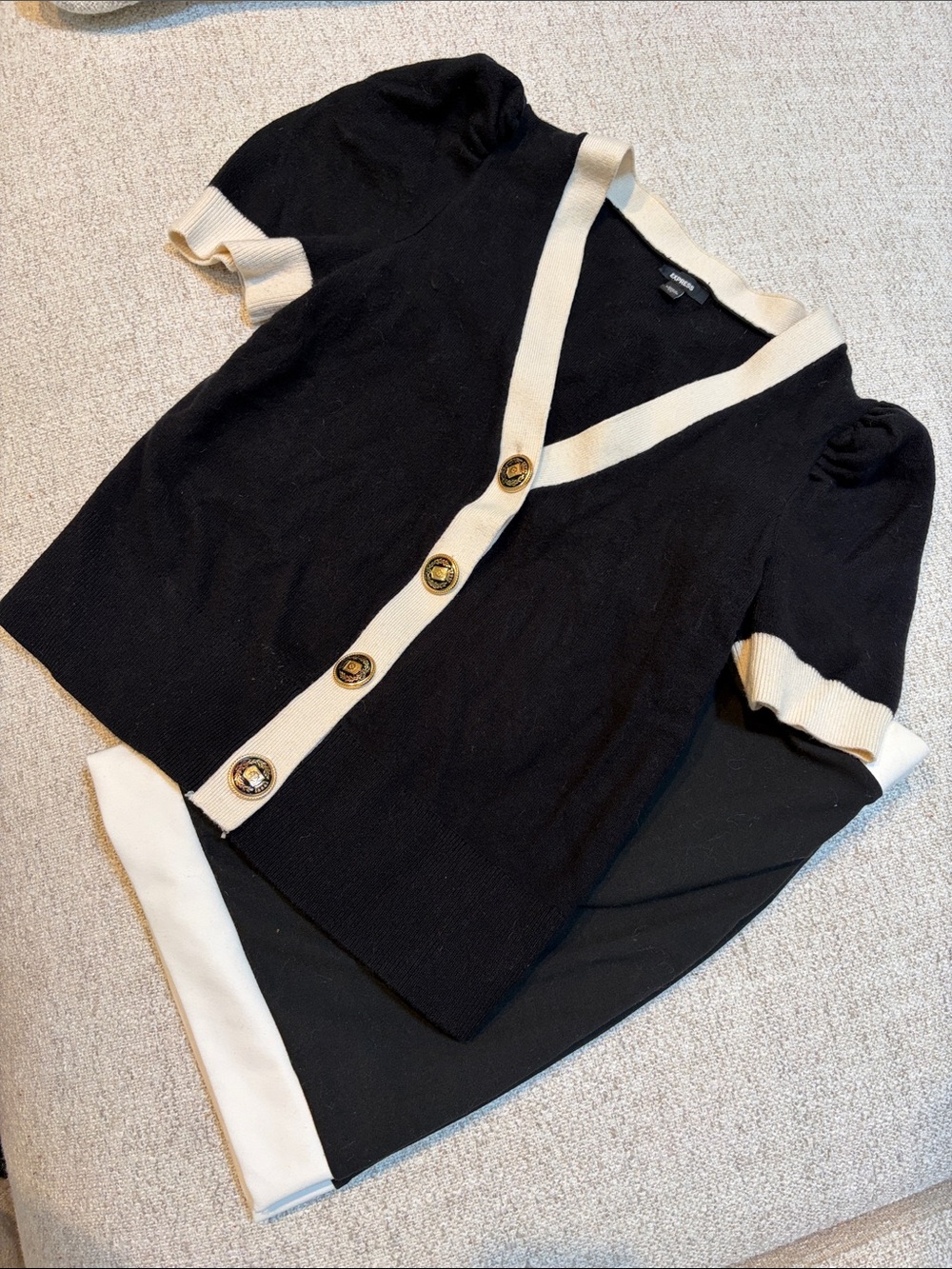 Matching Express Set: Flattering Mini Pairs Effortlessly w/BubbleSleeve Cardigan